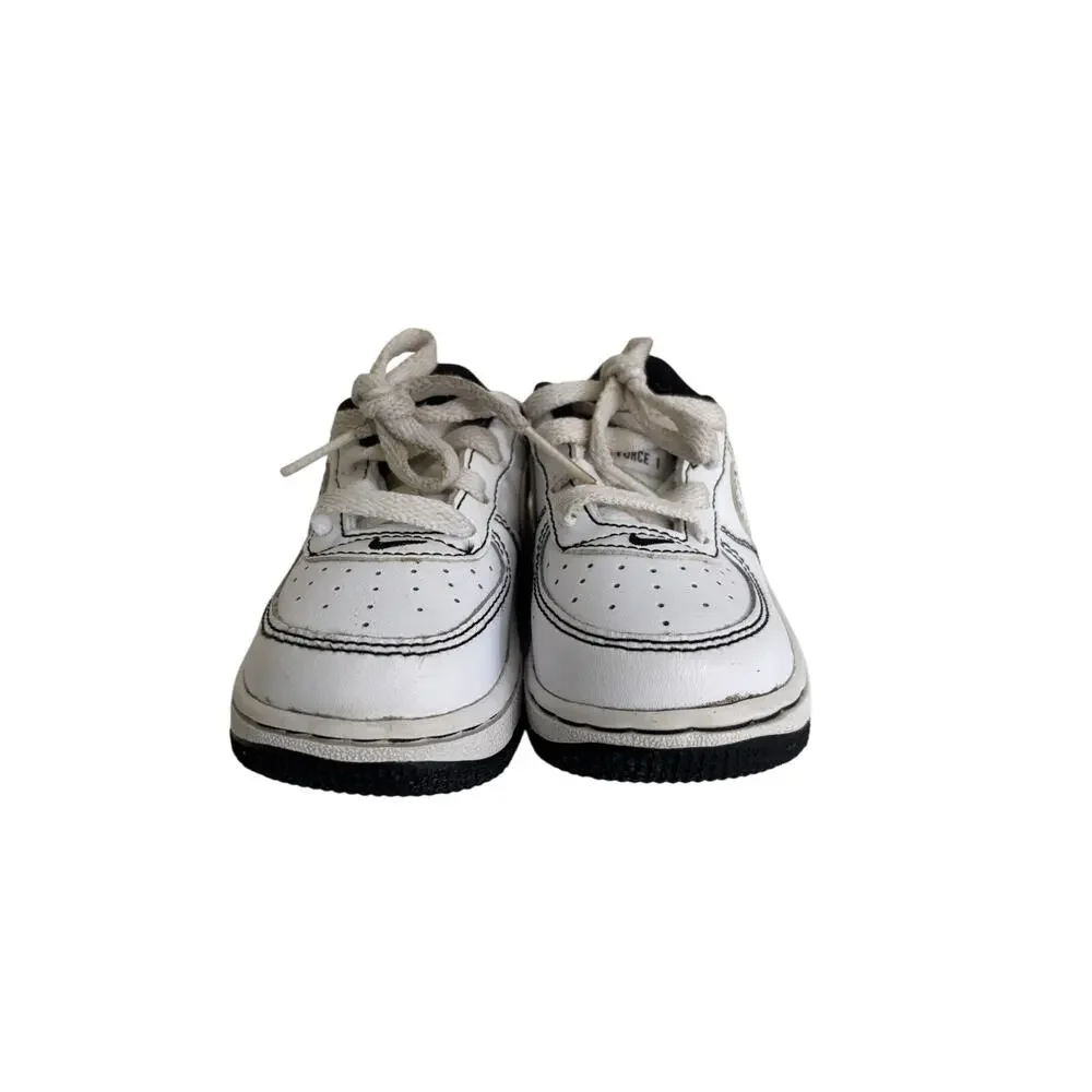 Nike Force 1 Toddler Sneakers Size 5C White Black DC9671-104 Lace Up